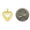 14K Yellow Gold Heart Charm Love Pendant FindingKing Jewerly 21mm x 17mm